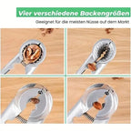 Nutoro Nutcracker made of metal | Multifunctional for walnuts, chestnuts, almonds & hazelnuts | Ergonomic handle | Silver