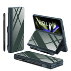 Shockproof Armor Case Glass Cover Stand Insert Card Leather Case for Samsung Galaxy Z Fold 5/4