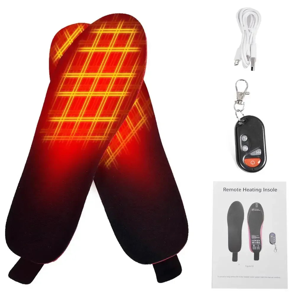 Rechargeable Heated Insoles WarmStep Pro | Rechargeable with Remote Control | 3 Heat Levels | Trim-to-Fit | Electric Foot Warmers for Winter & Outdoor