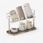 Double Layer Stainless Steel Cup Rack for Kitchen