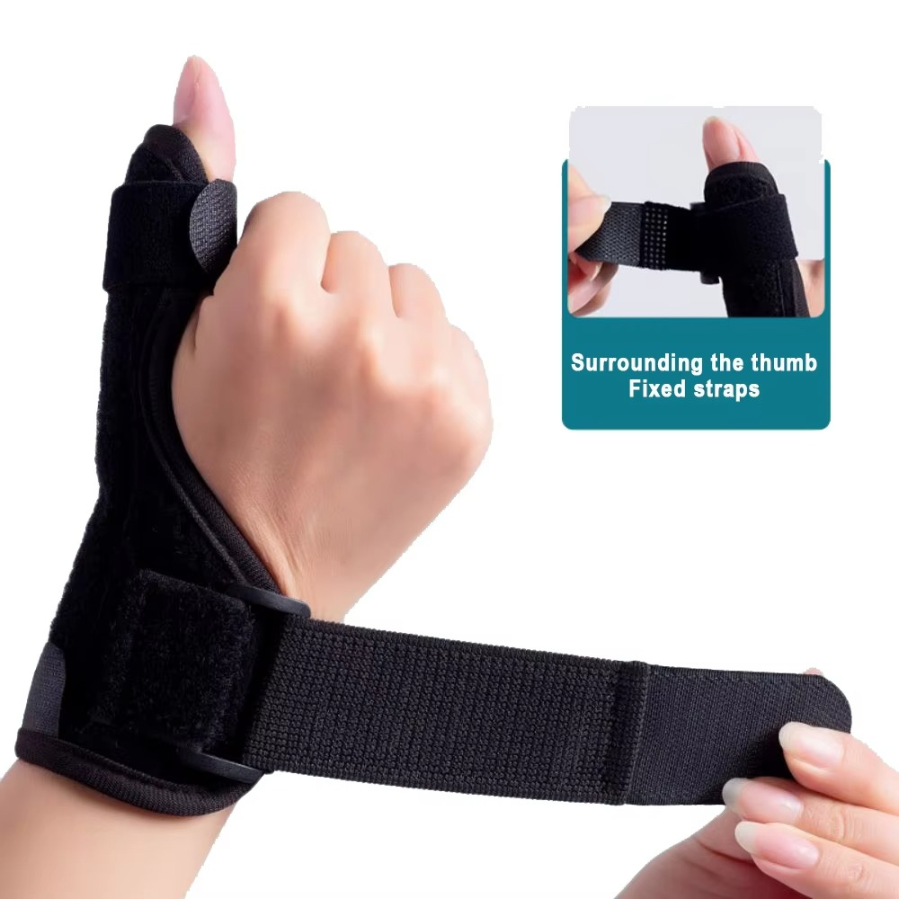 Adjustable Thumb Splint for Right and Left Hand, Dual-Use Support Sleeve for Wrist and Thumb Pain Relief