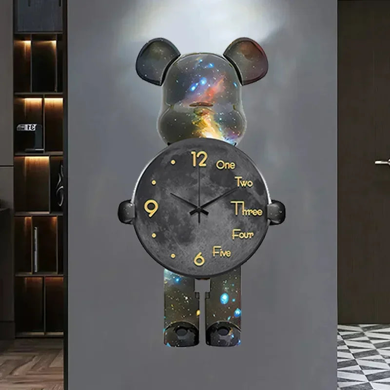 Glowing Star Bear LED Wall Clock