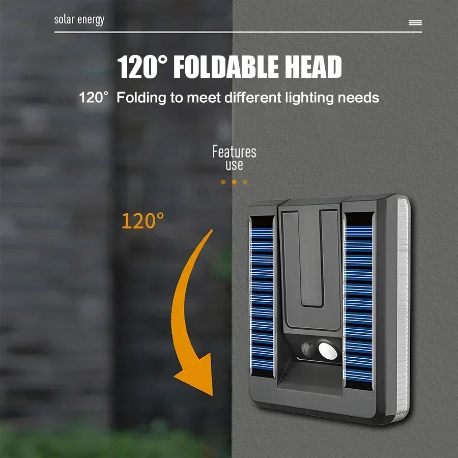 Solayra FoldWall Solar Wall Light | 3 Lighting Modes | 120° Tiltable | With Motion Sensor & Dusk Switch