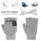 USB rechargeable warm wave heated gloves