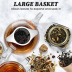 Tea Egg LeafLuxe Stainless Steel | Extra Fine Mesh Tea Strainer | With Double Handles | For Loose Tea