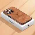 Deer - Luxury Leather iPhone Case with Stylish Design and Shockproof Protection