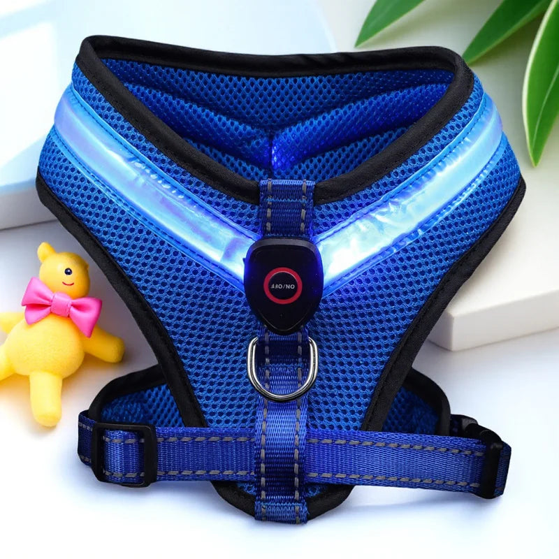 LED Dog Harness USB rechargeable & adjustable