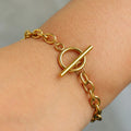 Classy Paperclip Circle Bar Clasp Bracelet