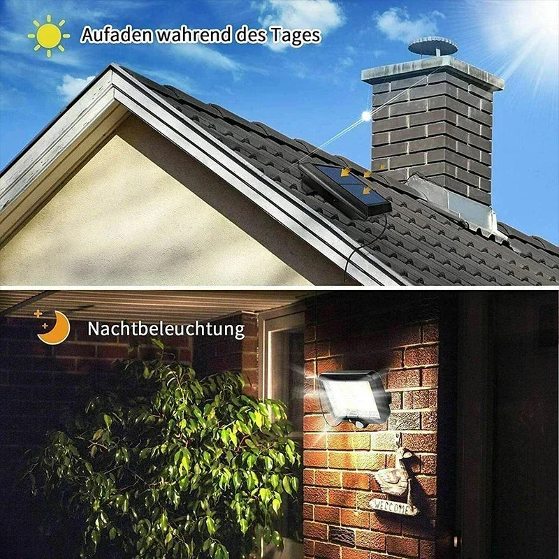 Solivor Solar Light with Motion Sensor | Wireless & Weatherproof | 3 Modes | 100 COB LEDs