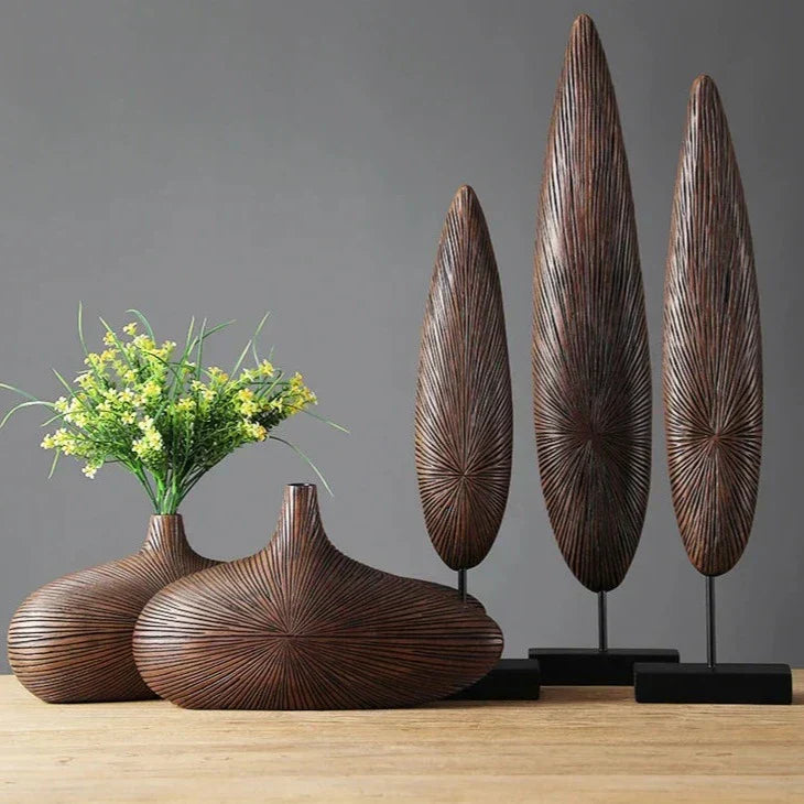 ClayAura Sahara Sculptured Vase | Handmade | Modern Decor for Home | Elegant Design