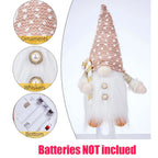 Nordlumis | Glowing Christmas Gnome | 30 × 10 × 10 cm | LED Window & Table Decoration | Battery Operated | Gift Idea for Christmas & New Year