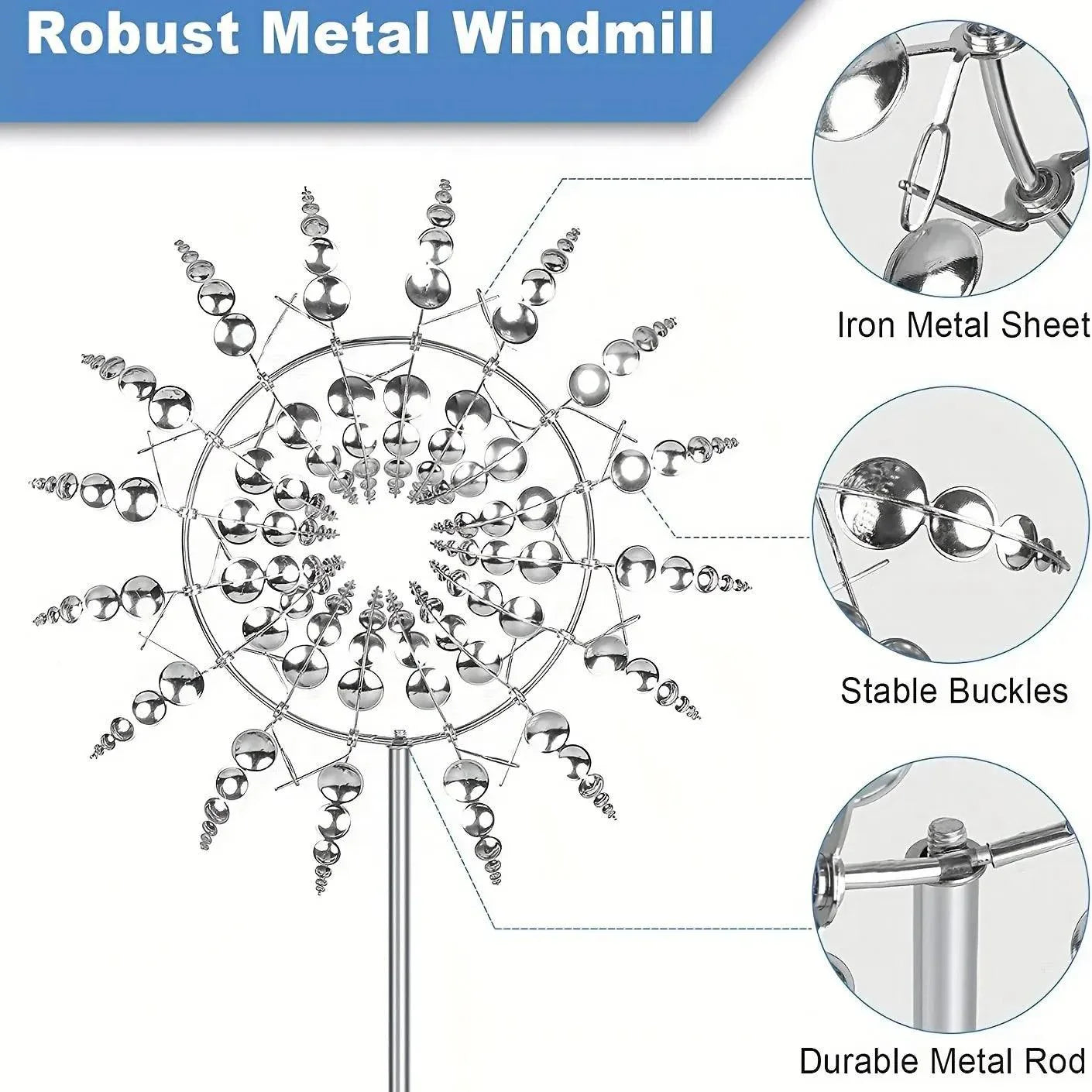 Windmill Spinner | Unique wind-powered garden decor made of metal