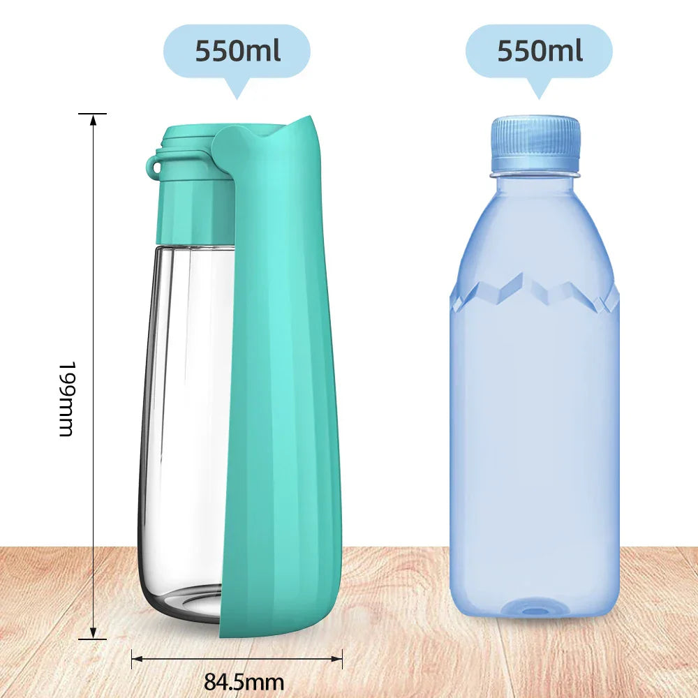 Dog Water Bottle Lapuro FoldDrink | Collapsible water dispenser for on the go | 550 ml | For small & large dogs and cats