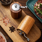 Luxury set of manual salt and pepper mills made of wood