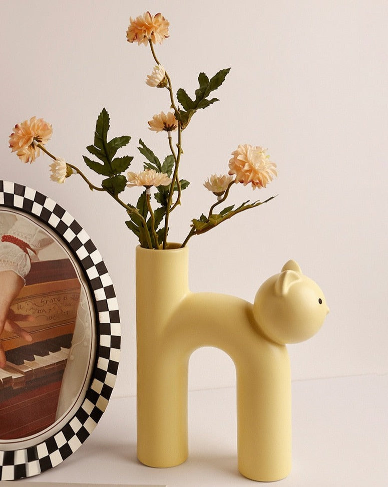 Ceramic Cat Vase