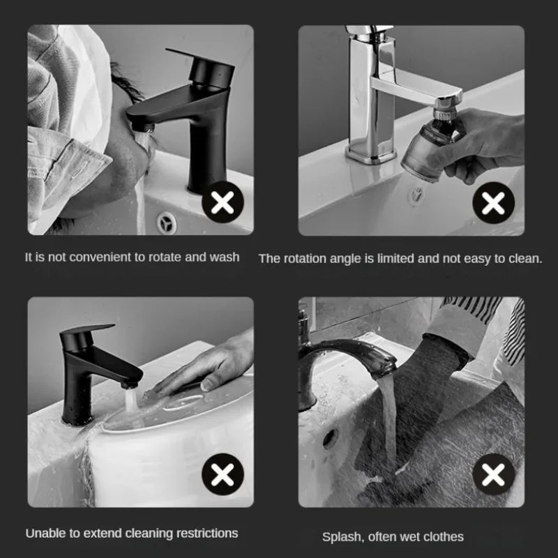 Spray water protected mechanical universal swivel arm faucet