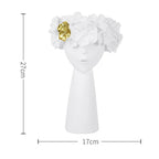 Nordic Girl Head Flower Resin Vase Statue Flower Flower Vases for Office Desktop Dried Flowers Ornaments Decor Container