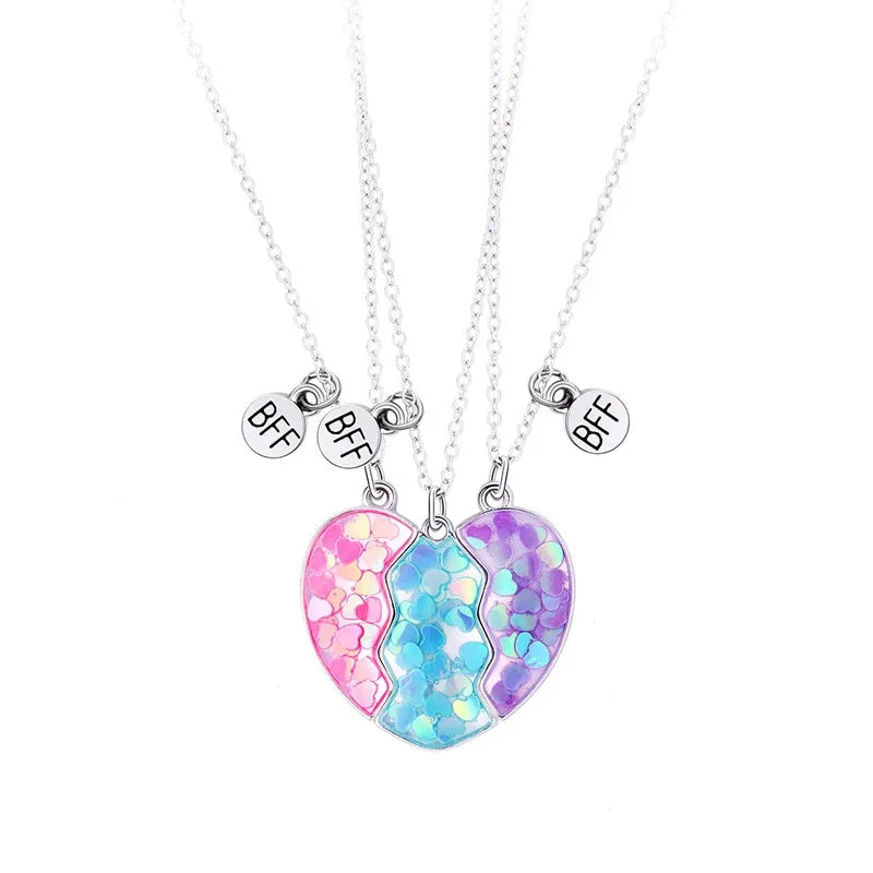 Magnetic Peach Broken Heart Necklace