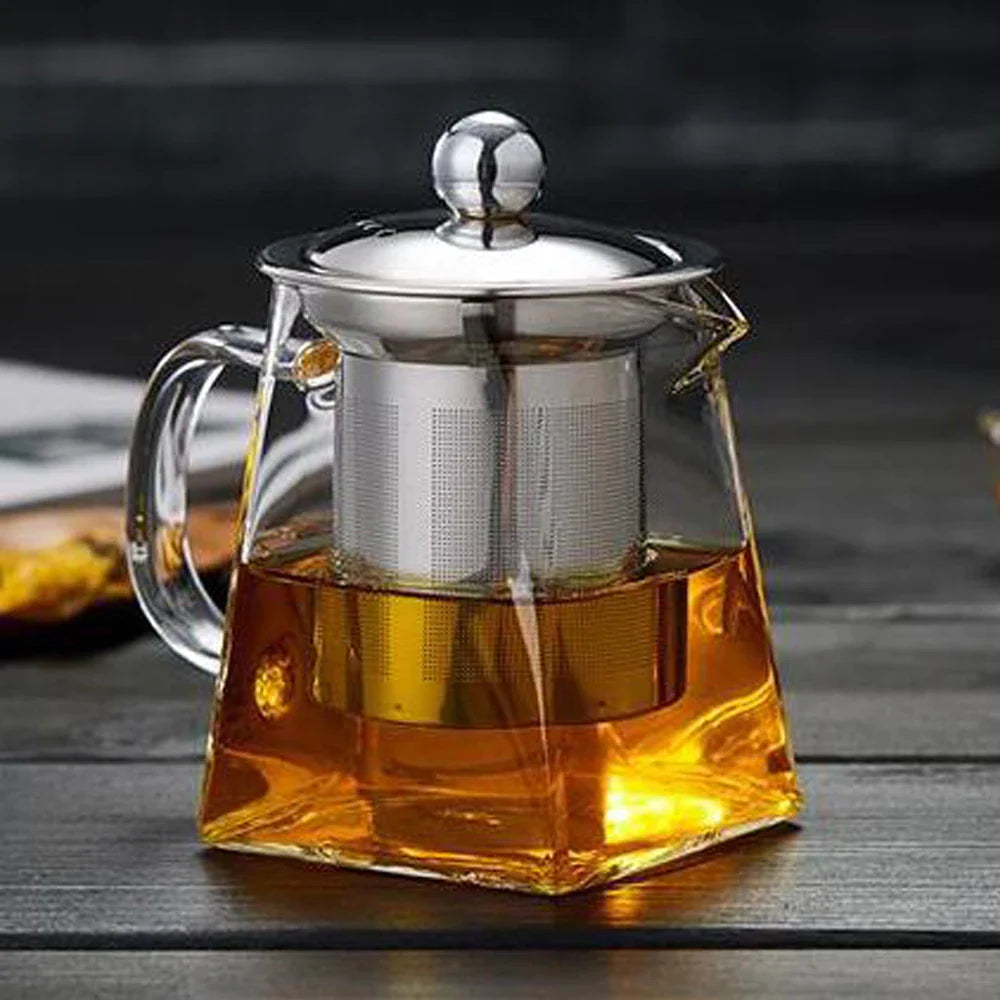 Teavora Glass Teapot with Stainless Steel Infuser | Heat Resistant & Dishwasher Safe | For Loose Tea & Tea Flowers | 550/750/950 ml
