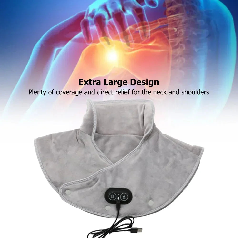 Warm Neck and Shoulder Massager USB Heating Cushion with Vibration