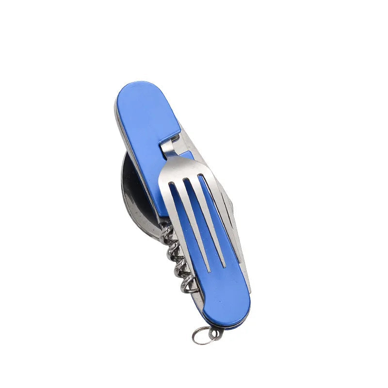 OutdoGear 4-in-1 Folding Cutlery | Compact & Multifunctional | Stainless Steel