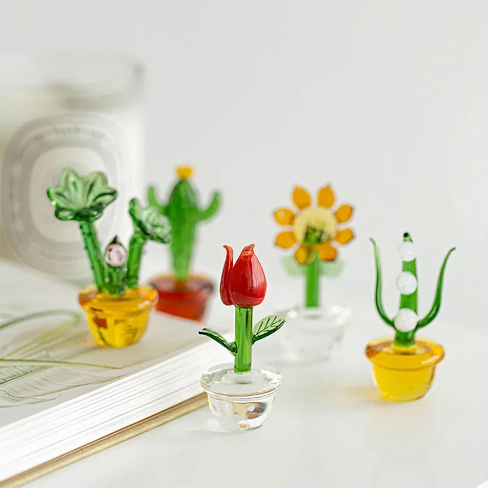Plants with Pot Glass Ornament