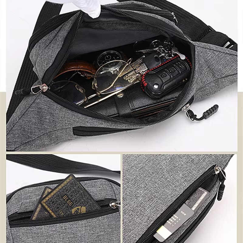 Unisex Waterproof Canvas Waist and Crossbody Bag for Outdoor Sports