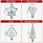 3D LED Bulb | Vintage Firework Effect Lamp with E27 Socket | 6W 85–265V | Decor, Party & Christmas Lighting | Auravia