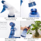 Adjustable spray bottle with ergonomic grip for easy handling and versatile use