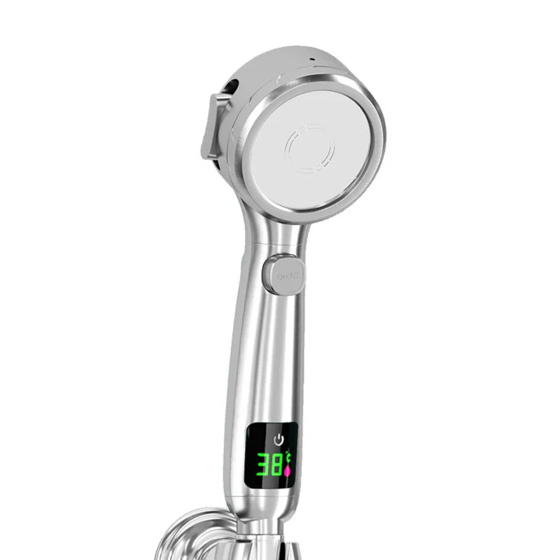 LED Showerhead with Digital Temperature Display | High Pressure & Water Saving