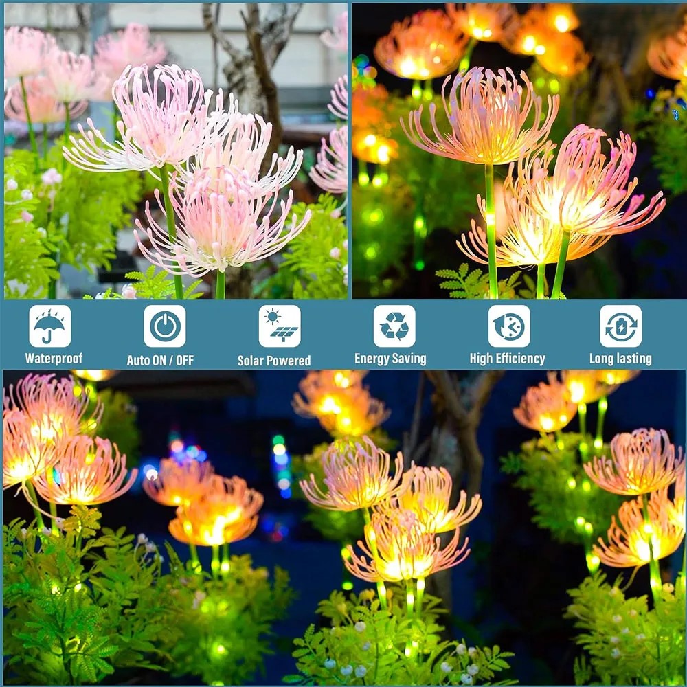 Soft Pink Glow Solar LED Flower Garden Light