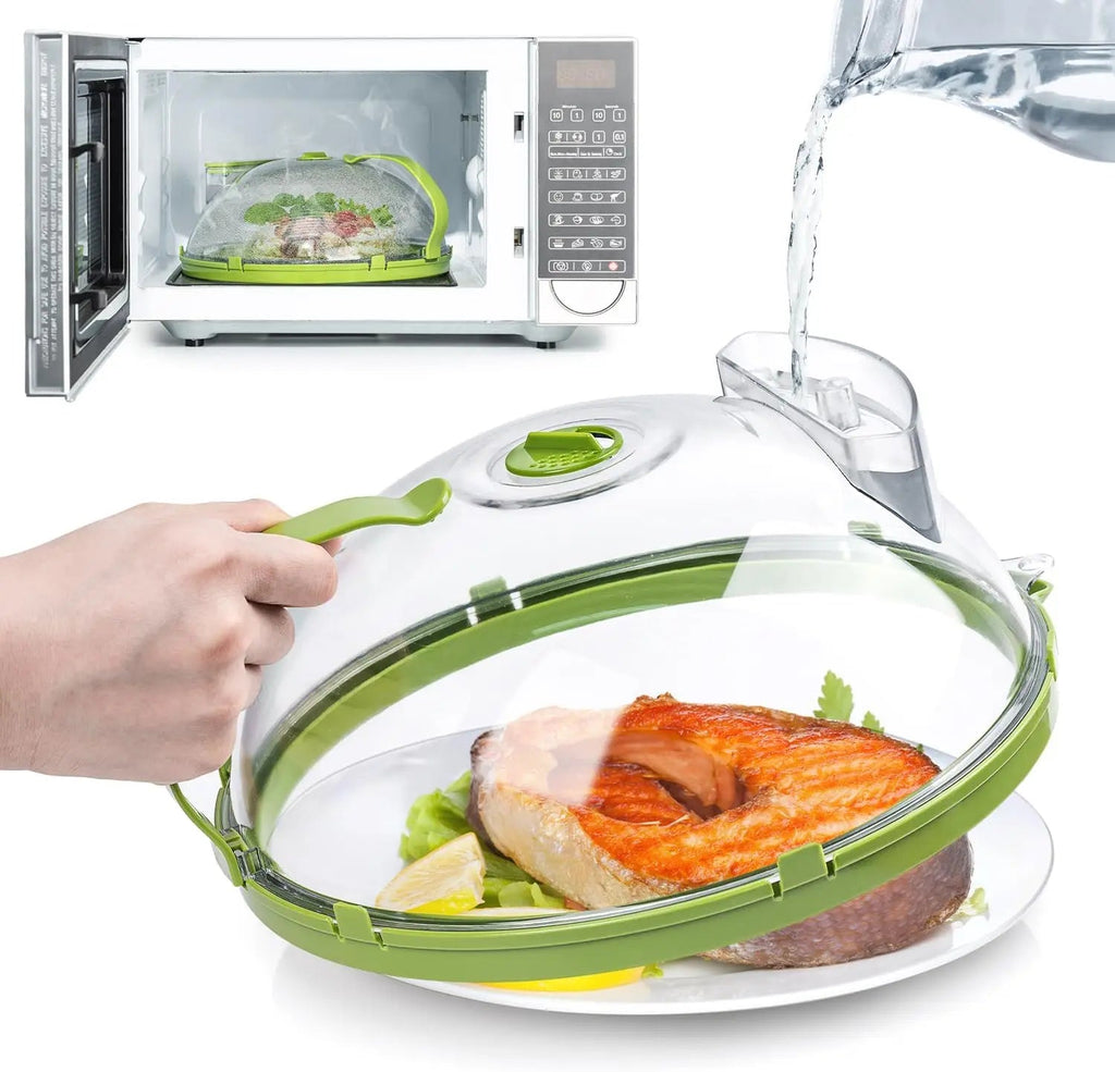 Microwave Splatter Cover With Water Steamer