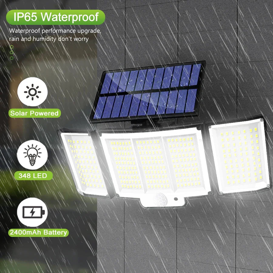 Solar Wall Light LumoGuard 318LED | Motion Sensor & 3 Lighting Modes | IP65 Waterproof for Garden, Terrace & Fence