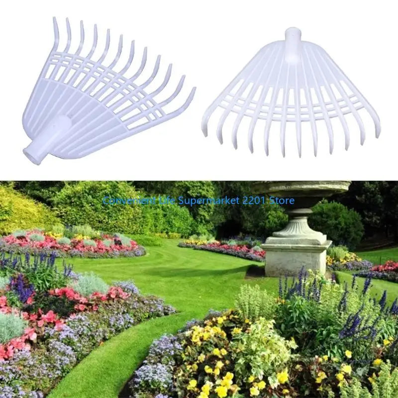 Rakeon Leaf Rake with 12 Tines | Plastic | 38 × 32 cm | Without Handle | Lightweight & Versatile