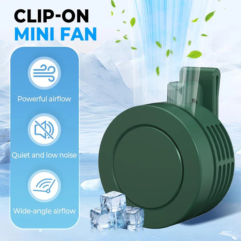 BreezeClip Mini Fan | USB Rechargeable & Quiet | Without Rotor Blades | To Clip onto Shirt, Belt or Neck