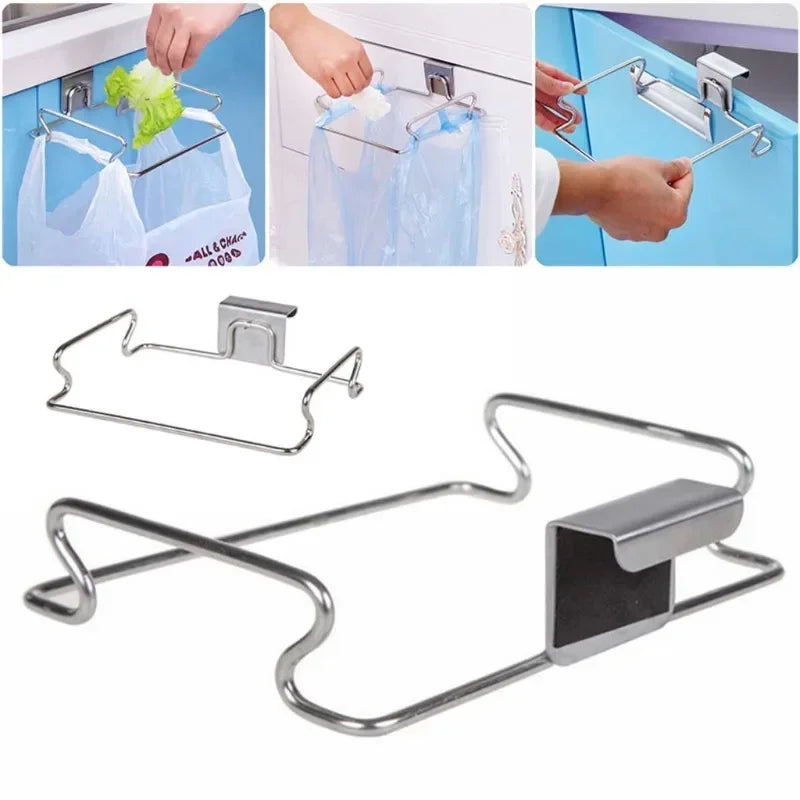 ClipBin Waste Holder | Stainless Steel Clip for Garbage Bags | No Drilling | For Kitchen & Bathroom