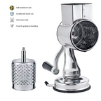 Rotary Vegetable Grater with 5 Stainless Steel Blades, Suction Cup Base, Dishwasher Safe