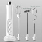 3 In 1 Electric Milk Frother Rechargeable Milk Foam Maker Handheld Frother High Speed Milk Frother Drink Mixer Coffee
