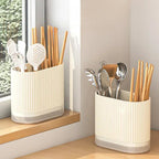 Cutlery Organizer Duo | Wall-Mountable Cutlery Holder | No Drilling | Draining Function | 16.5 × 8.5 × 12.5 cm