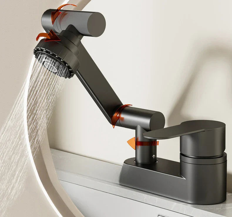 Two-Hole Bathroom Faucet with 360-Degree Swivel Spout