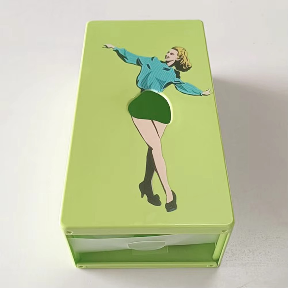 Retro Rectangular Facial Tissue Box Case for Vanity, Countertop, or Nightstand