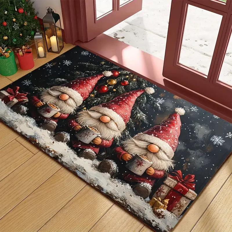 Christmas Gnome Welcome Door Mat Bathroom Entrance Floor Mat