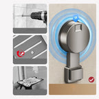 No-Drill Suction Powered Corner Bathroom Organizer