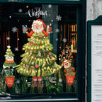 Glimoria | Christmas Window Stickers 2025 | Santa Claus & Christmas Tree | Removable Window Stickers for Glass & Walls | Festive Decor for Christmas & New Year