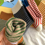 WollHerz Women's Wool Socks | Autumn & Winter | Thick & Warm | Ribbed Design | Solid & Stripes