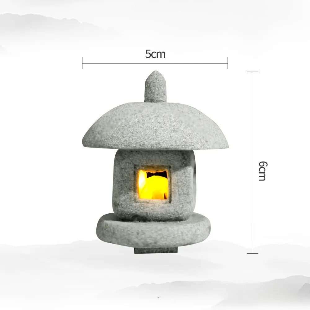 SereniStone Mini-Pagoda | Sandstone Decor | For Garden & Bonsai | Zen Flair