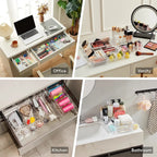 Clearyx Organizer Set | 18-piece Transparent | Modular & Stackable | For Bathroom, Kitchen & Office