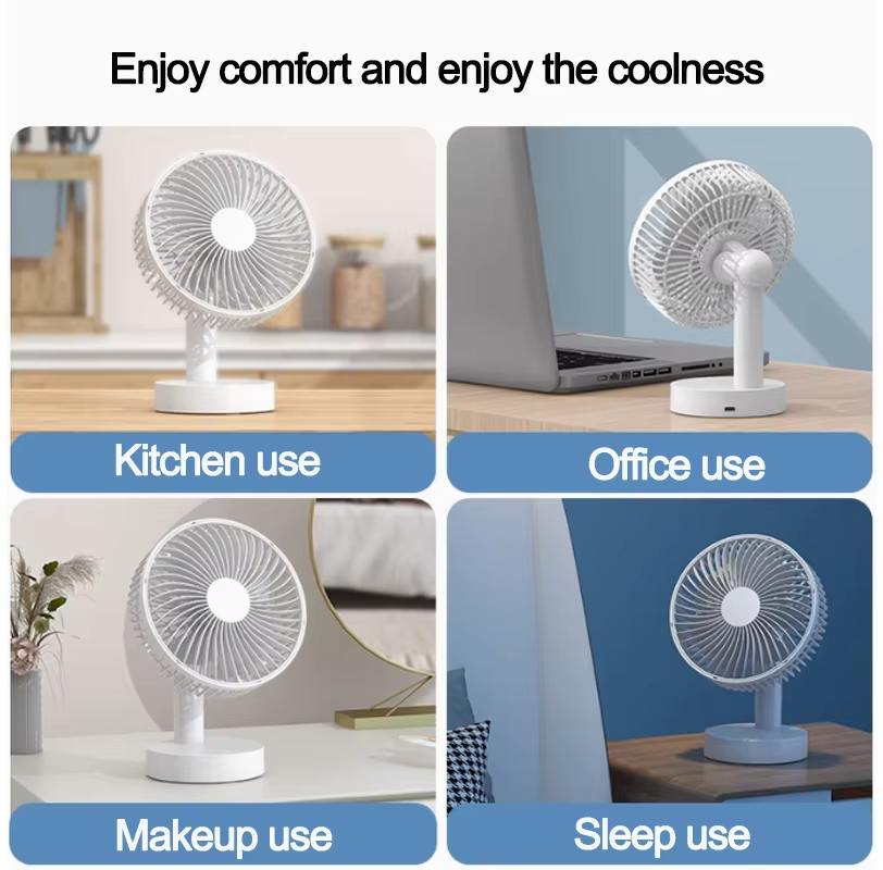 USB Desktop Oscillating Fan with Adjustable Head and Powerful Airflow