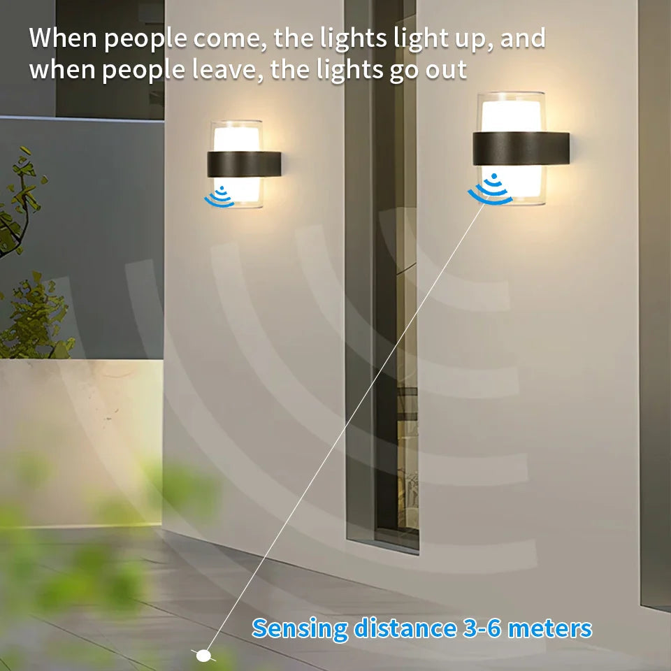 LED Outdoor Wall Light AuroBeam | IP66 Waterproof | Motion Sensor & Twilight Sensor | 6W / 12W