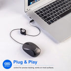 Portable USB Type C Retractable Mouse
